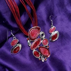 Abstract Necklace and Earring Set